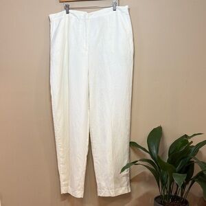 Ruby Rd. Elegant White (Ivory) Linen/Rayon Pants, 16W